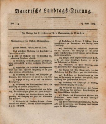 Baierische Landtags-Zeitung Samstag 24. April 1819