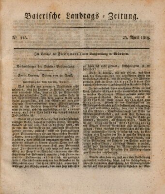 Baierische Landtags-Zeitung Sonntag 25. April 1819