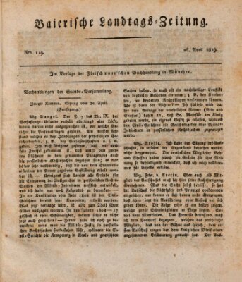 Baierische Landtags-Zeitung Montag 26. April 1819