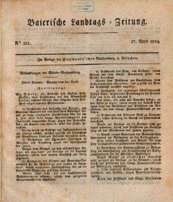 Baierische Landtags-Zeitung Dienstag 27. April 1819