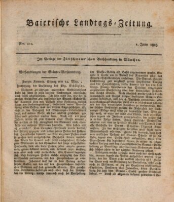 Baierische Landtags-Zeitung Dienstag 1. Juni 1819