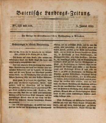 Baierische Landtags-Zeitung Donnerstag 3. Juni 1819