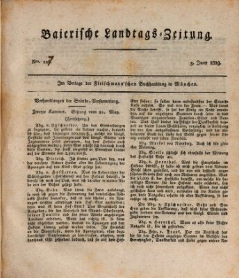 Baierische Landtags-Zeitung Donnerstag 3. Juni 1819