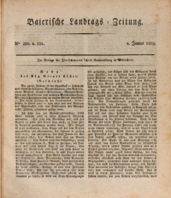 Baierische Landtags-Zeitung Freitag 4. Juni 1819