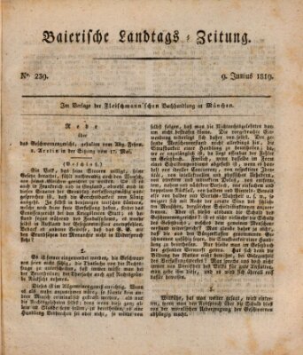 Baierische Landtags-Zeitung Mittwoch 9. Juni 1819