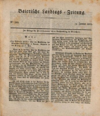 Baierische Landtags-Zeitung Mittwoch 9. Juni 1819