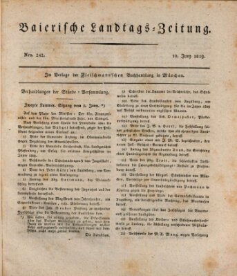 Baierische Landtags-Zeitung Donnerstag 10. Juni 1819