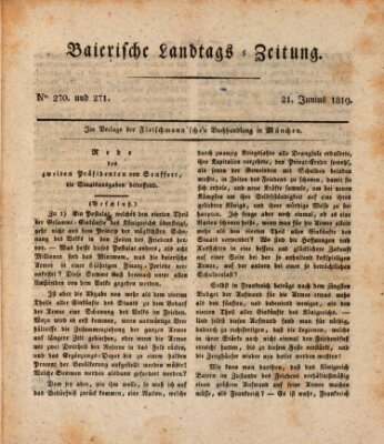 Baierische Landtags-Zeitung Montag 21. Juni 1819