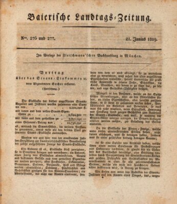 Baierische Landtags-Zeitung Montag 21. Juni 1819