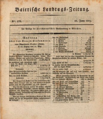 Baierische Landtags-Zeitung Montag 21. Juni 1819