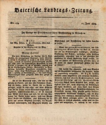 Baierische Landtags-Zeitung Montag 21. Juni 1819