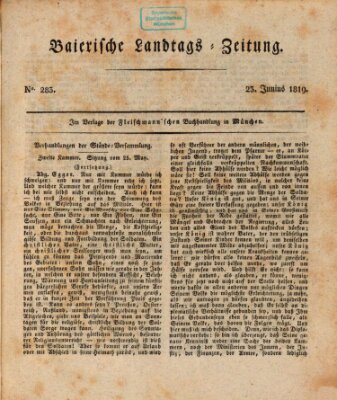 Baierische Landtags-Zeitung Mittwoch 23. Juni 1819