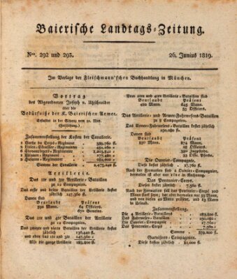 Baierische Landtags-Zeitung Samstag 26. Juni 1819