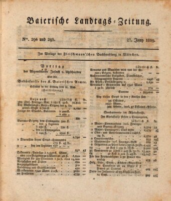 Baierische Landtags-Zeitung Sonntag 27. Juni 1819