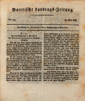 Baierische Landtags-Zeitung Mittwoch 30. Juni 1819