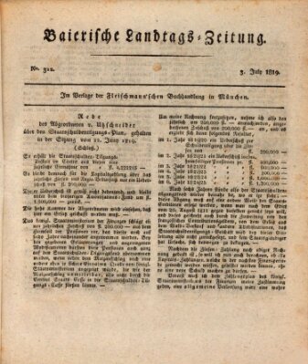 Baierische Landtags-Zeitung Samstag 3. Juli 1819