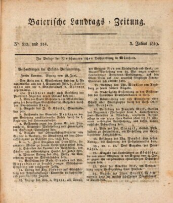 Baierische Landtags-Zeitung Samstag 3. Juli 1819