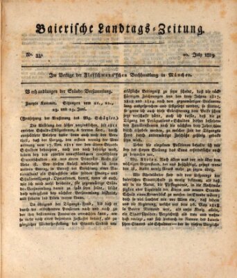 Baierische Landtags-Zeitung Samstag 10. Juli 1819