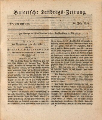 Baierische Landtags-Zeitung Mittwoch 14. Juli 1819