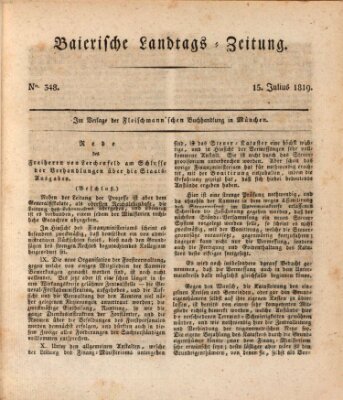 Baierische Landtags-Zeitung Donnerstag 15. Juli 1819