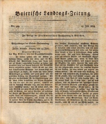 Baierische Landtags-Zeitung Donnerstag 15. Juli 1819