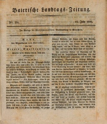 Baierische Landtags-Zeitung Donnerstag 15. Juli 1819