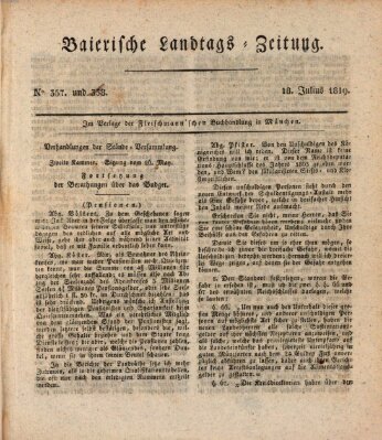 Baierische Landtags-Zeitung Sonntag 18. Juli 1819