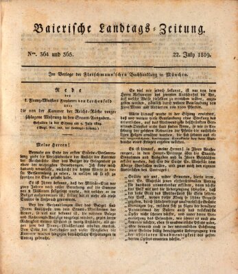 Baierische Landtags-Zeitung Donnerstag 22. Juli 1819