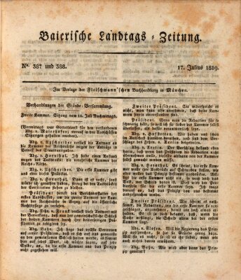 Baierische Landtags-Zeitung Samstag 17. Juli 1819