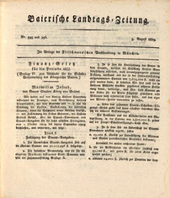 Baierische Landtags-Zeitung Dienstag 3. August 1819