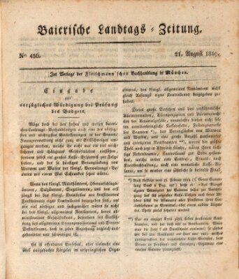 Baierische Landtags-Zeitung Samstag 21. August 1819