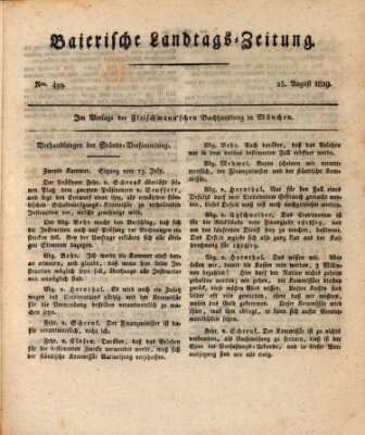 Baierische Landtags-Zeitung Mittwoch 25. August 1819