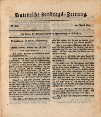 Baierische Landtags-Zeitung Mittwoch 25. August 1819