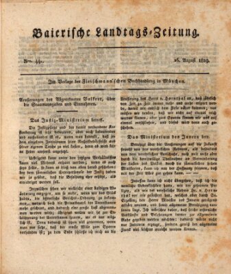 Baierische Landtags-Zeitung Donnerstag 26. August 1819