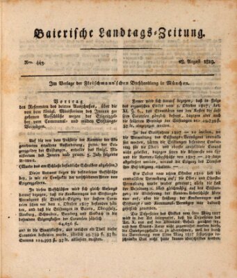 Baierische Landtags-Zeitung Samstag 28. August 1819