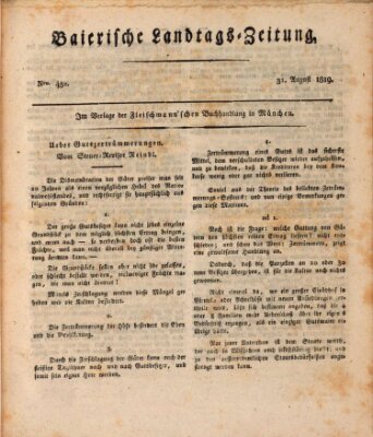 Baierische Landtags-Zeitung Dienstag 31. August 1819