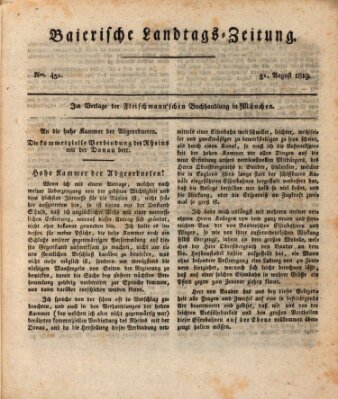 Baierische Landtags-Zeitung Dienstag 31. August 1819