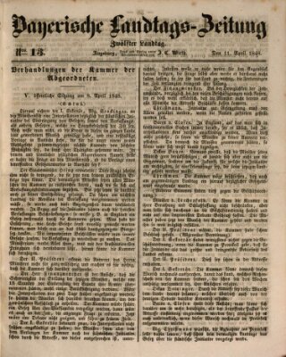 Bayerische Landtags-Zeitung Dienstag 11. April 1848