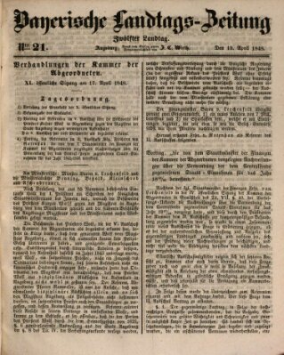 Bayerische Landtags-Zeitung Mittwoch 19. April 1848