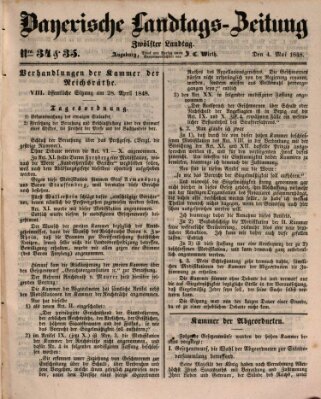 Bayerische Landtags-Zeitung Donnerstag 4. Mai 1848