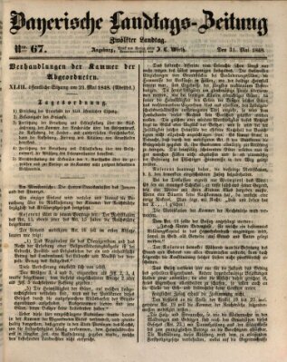 Bayerische Landtags-Zeitung Mittwoch 31. Mai 1848