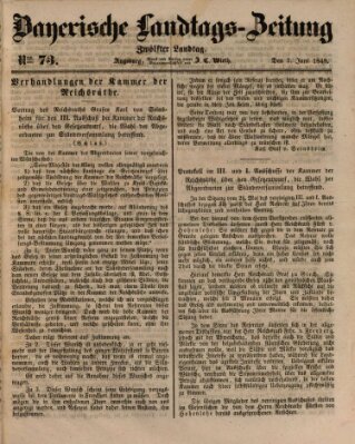 Bayerische Landtags-Zeitung Mittwoch 7. Juni 1848