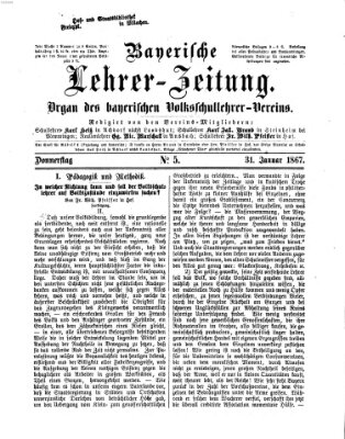 Bayerische Lehrerzeitung Donnerstag 31. Januar 1867