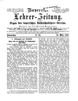 Bayerische Lehrerzeitung Donnerstag 28. März 1867