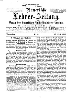 Bayerische Lehrerzeitung Donnerstag 18. April 1867