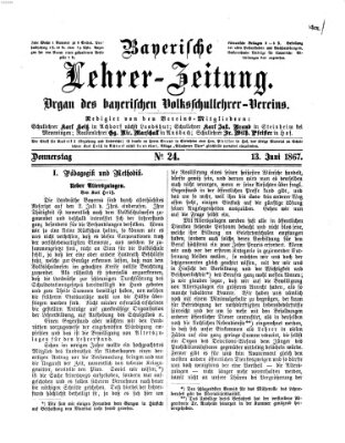 Bayerische Lehrerzeitung Donnerstag 13. Juni 1867