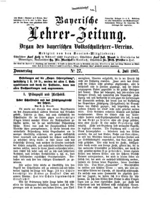 Bayerische Lehrerzeitung Donnerstag 4. Juli 1867