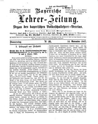 Bayerische Lehrerzeitung Donnerstag 14. November 1867