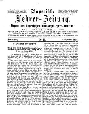 Bayerische Lehrerzeitung Donnerstag 5. Dezember 1867