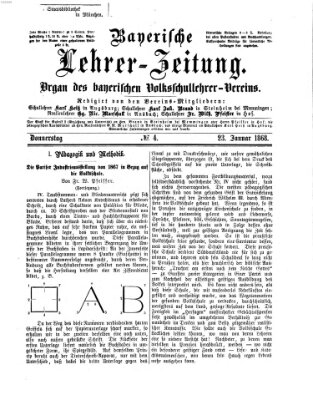 Bayerische Lehrerzeitung Donnerstag 23. Januar 1868